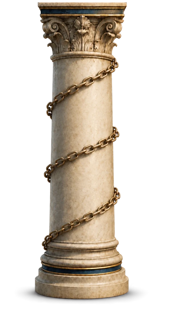Colonne enserrée de chaînes — le pilier Appartenance